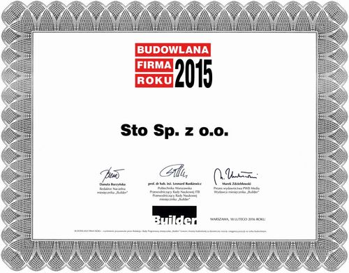 budowlana firma roku 2015 - STO  Sp z.o.o.